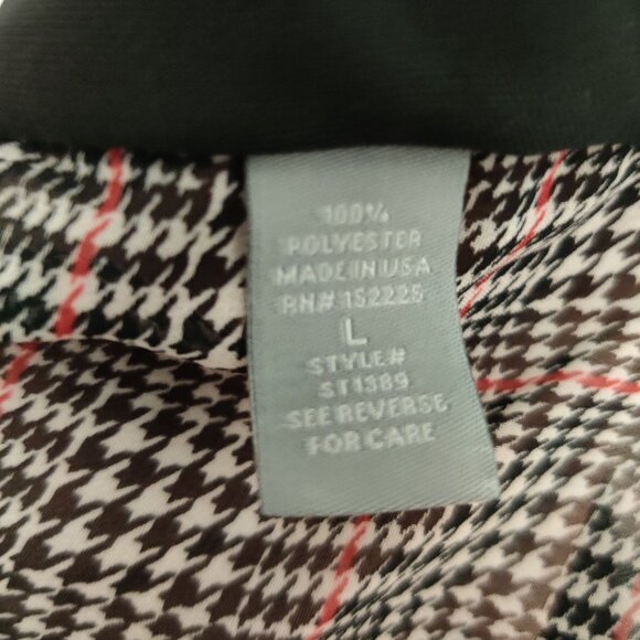 Charlotte Russe Womens Juniors Top Cami Black Red White Houndstooth Plaid Size L - Picture 5 of 6